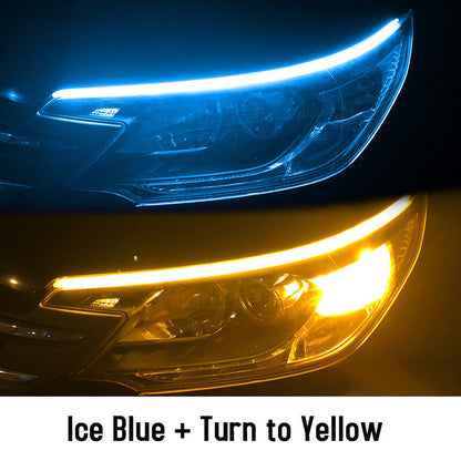 Flag Village Auto Tools Led DRL Car Daytime Running Lights Flexible Waterproof Auto Turn Signal Yellow Brake Side Headlights Light Car Accessories
