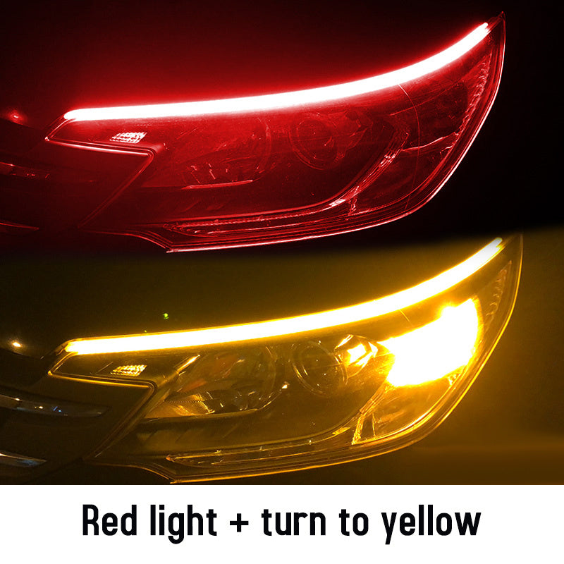 Flag Village Auto Tools Led DRL Car Daytime Running Lights Flexible Waterproof Auto Turn Signal Yellow Brake Side Headlights Light Car Accessories