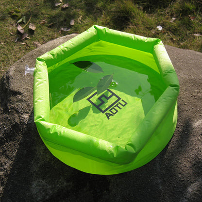 Flag Village Camping Concave-Convex Outdoor Folding Washbasin Bucket