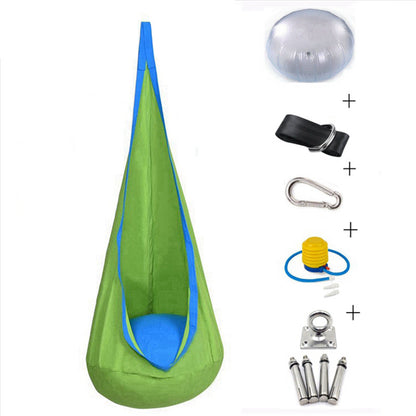 Flag Village Creative Kid Hammock Garden Furniture Pod Swings Chair Indoor Outdoor Hanging Seat Child Cocoon Swing Seat Patio Portable
