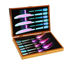 Flag Village Stainless Steel Steak Cutlery Set Western Cutlery Cutlery Set Gift Box Wooden Box Cutlery