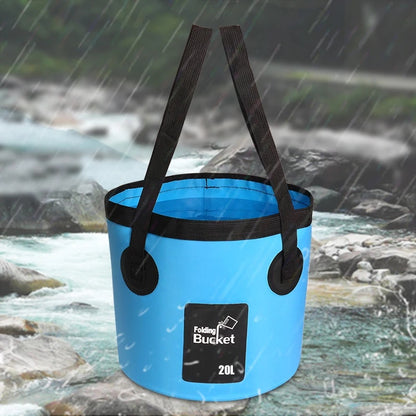 Flag Village Portable Travel Bag Fishing Bucket Folding Bucket Bag Outdoor Convenient Travel Car Wash Bucket Outdoor Waterproof Bag