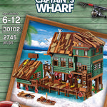Flag Village Blocks Bricks Old Fishing House Series Captain's Wharf Toys For Kids Christmas Gifts