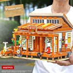 Flag Village Blocks Bricks Old Fishing House Series Captain's Wharf Toys For Kids Christmas Gifts
