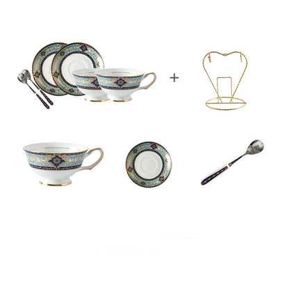 Flag Village European-Style Bone China Hotel Coffee Cup And Saucer Set Flower Teapot British Afternoon Tea Cup Gift Box Customized Logo Gift
