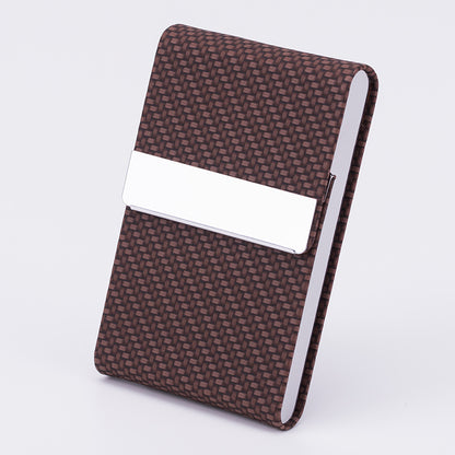 Flag Village Business Fashion Male Stainless Steel Thick Cigarette Case Anti-pressure Sticker PU Office Gift Box