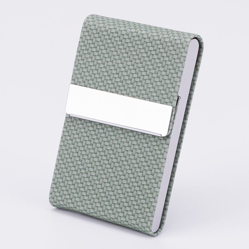 Flag Village Business Fashion Male Stainless Steel Thick Cigarette Case Anti-pressure Sticker PU Office Gift Box