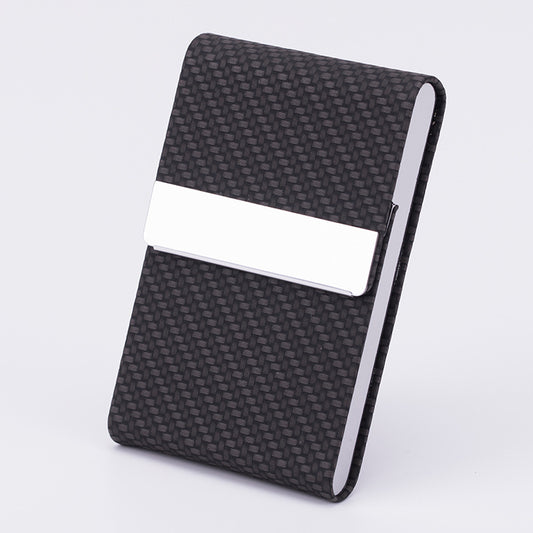 Flag Village Business Fashion Male Stainless Steel Thick Cigarette Case Anti-pressure Sticker PU Office Gift Box