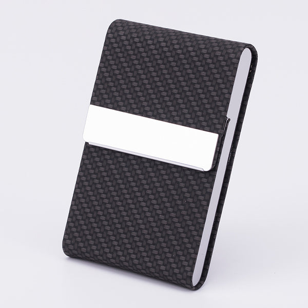 Flag Village Business Fashion Male Stainless Steel Thick Cigarette Case Anti-pressure Sticker PU Office Gift Box