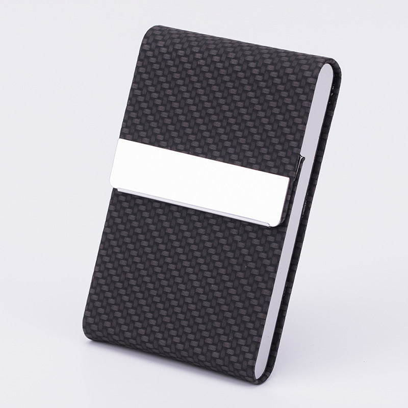 Flag Village Business Fashion Male Stainless Steel Thick Cigarette Case Anti-pressure Sticker PU Office Gift Box