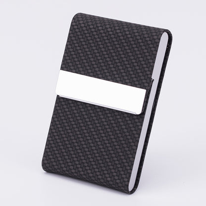 Flag Village Business Fashion Male Stainless Steel Thick Cigarette Case Anti-pressure Sticker PU Office Gift Box