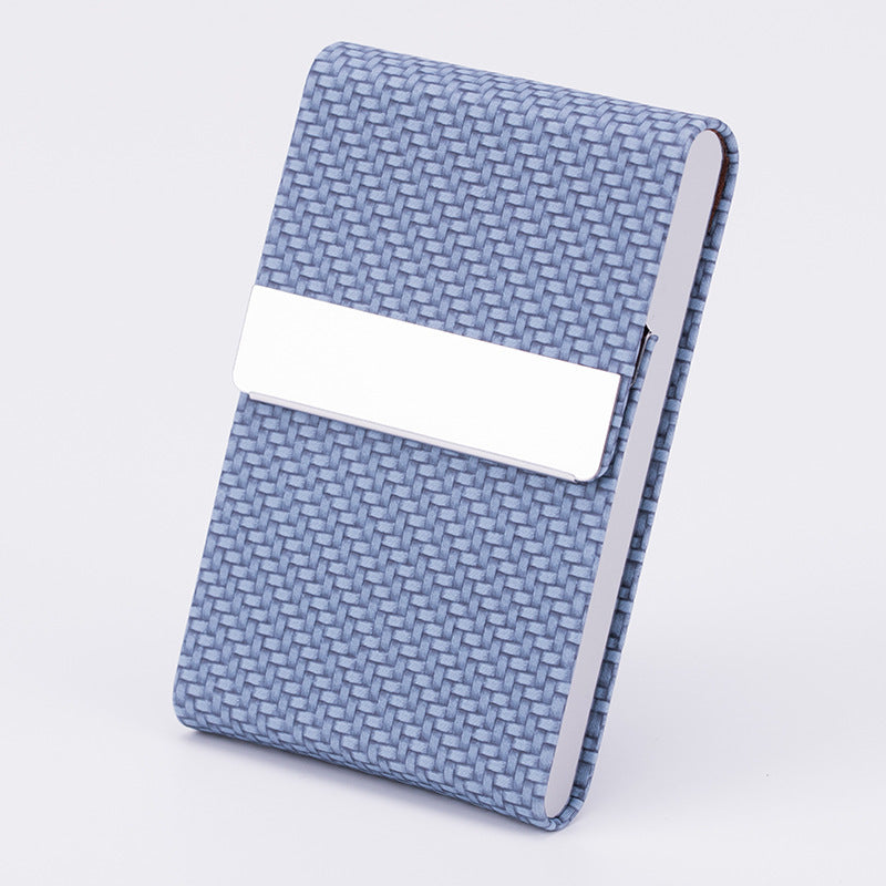 Flag Village Business Fashion Male Stainless Steel Thick Cigarette Case Anti-pressure Sticker PU Office Gift Box