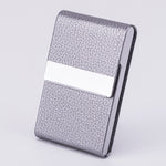 Flag Village Business Fashion Male Stainless Steel Thick Cigarette Case Anti-pressure Sticker PU Office Gift Box