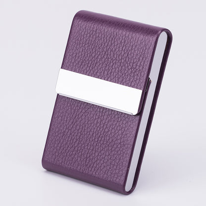Flag Village Business Fashion Male Stainless Steel Thick Cigarette Case Anti-pressure Sticker PU Office Gift Box