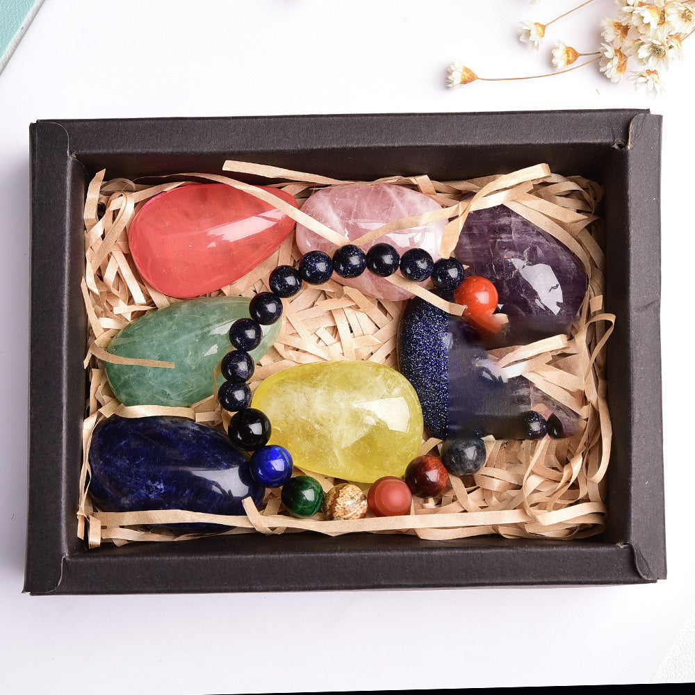 Flag Village Amethyst Block Natural Crystal Hexagonal Prism Power Stone Exquisite Gift Box Packaging