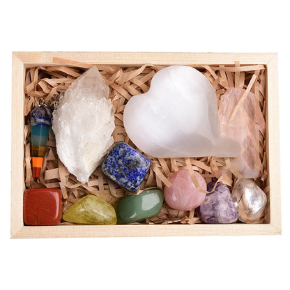 Flag Village Amethyst Block Natural Crystal Hexagonal Prism Power Stone Exquisite Gift Box Packaging