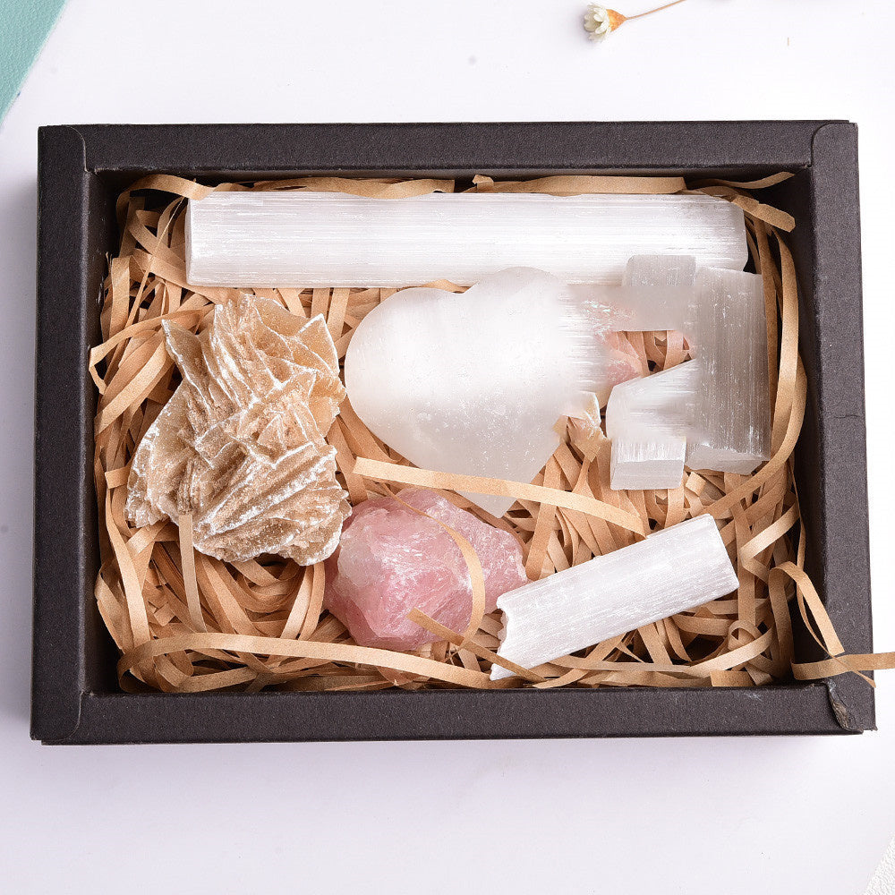 Flag Village Amethyst Block Natural Crystal Hexagonal Prism Power Stone Exquisite Gift Box Packaging