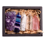 Flag Village Amethyst Block Natural Crystal Hexagonal Prism Power Stone Exquisite Gift Box Packaging