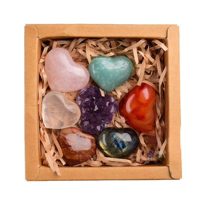 Flag Village Amethyst Block Natural Crystal Hexagonal Prism Power Stone Exquisite Gift Box Packaging