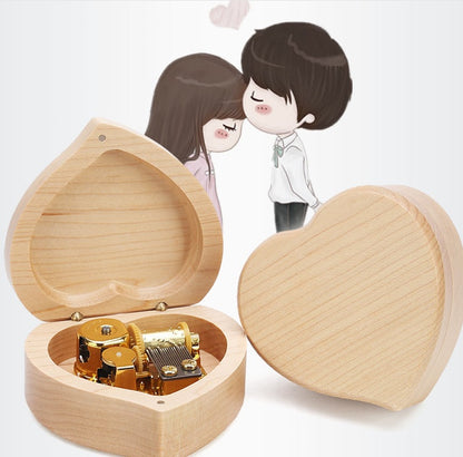 Flag Village Wooden Music Box For Girlfriend Gift Custom Tanabata Valentine Day Creative Music Box