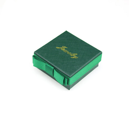 Flag Village Packaging Gift Box Dark Green Bow Jewelry Box Ring Box Necklace Box Jewelry Box Bracelet Box Wholesale