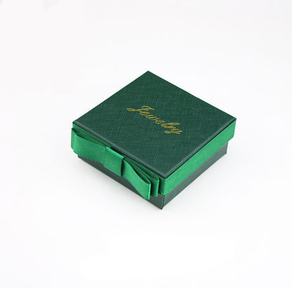 Flag Village Packaging Gift Box Dark Green Bow Jewelry Box Ring Box Necklace Box Jewelry Box Bracelet Box Wholesale