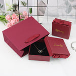 Flag Village Packaging Gift Box Dark Green Bow Jewelry Box Ring Box Necklace Box Jewelry Box Bracelet Box Wholesale
