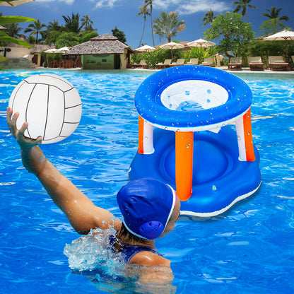 Flag Village Water Volleyball Rack, Inflatable Basketball, Swimming Pool, Beach Water Games, Water Raft Ball