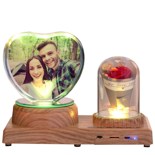 Flag Village Personalized Photo Night Light Bluetooth Music Gift Box 3D Crystal Inner Carving Gift