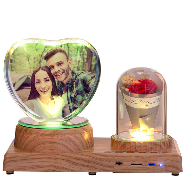 Flag Village Personalized Photo Night Light Bluetooth Music Gift Box 3D Crystal Inner Carving Gift
