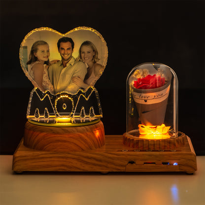 Flag Village Personalized Photo Night Light Bluetooth Music Gift Box 3D Crystal Inner Carving Gift