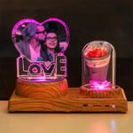 Flag Village Personalized Photo Night Light Bluetooth Music Gift Box 3D Crystal Inner Carving Gift