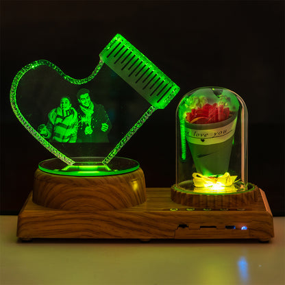 Flag Village Personalized Photo Night Light Bluetooth Music Gift Box 3D Crystal Inner Carving Gift