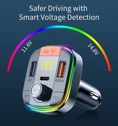 Flag Village Auto Tools Car MP3 Bluetooth Player PD QC3.0 Fast Charge Car Charger