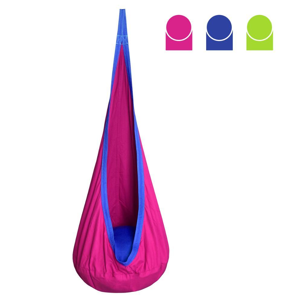 Flag Village Creative Kid Hammock Garden Furniture Pod Swings Chair Indoor Outdoor Hanging Seat Child Cocoon Swing Seat Patio Portable