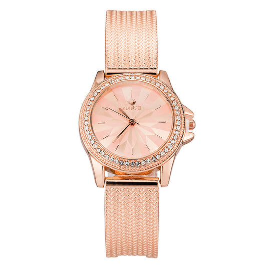 Flag Village Goddess Stainless Steel Bracelet Watch Three-Piece Gift Box Set