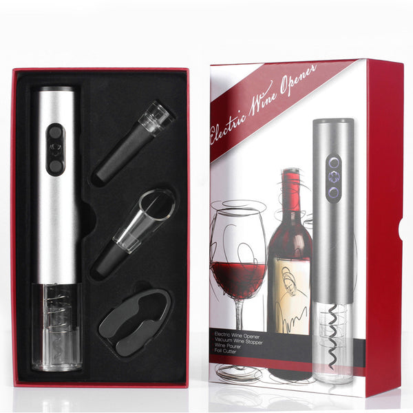 Flag Village Gift Box Electric Wine Corkscrew Four-Piece Wine Corkscrew Set Cross-Border Amazon Corkscrew Gift Box Electric Wine Corkscrew Four-Piece Wine Corkscrew Set Cross-Border Amazon Corkscrew