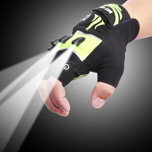 Flag Village Fingerless Outdoor Sports Bike Lighting Gloves