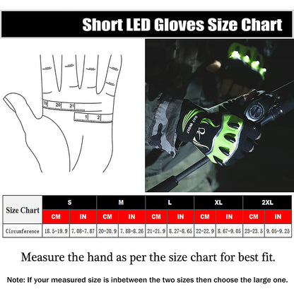 Flag Village Fingerless Outdoor Sports Bike Lighting Gloves