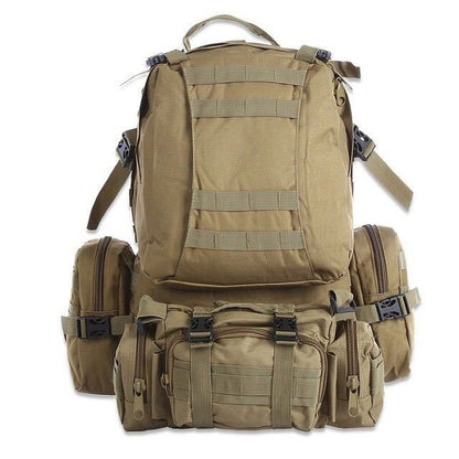 Flag Village 50L Outdoor Backpack Molle Military Tactical Backpack Rucksack Sports Bag Waterproof Camping Hiking Backpack Travel