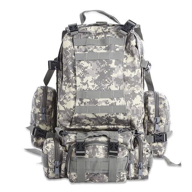 Flag Village 50L Outdoor Backpack Molle Military Tactical Backpack Rucksack Sports Bag Waterproof Camping Hiking Backpack Travel