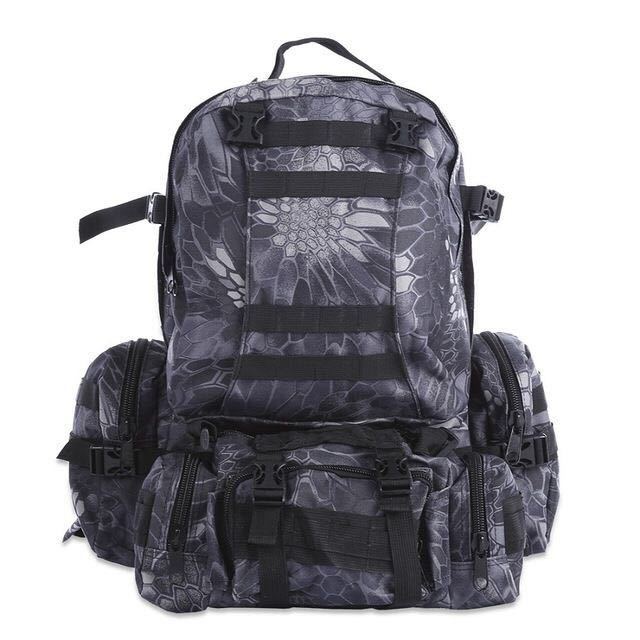 Flag Village 50L Outdoor Backpack Molle Military Tactical Backpack Rucksack Sports Bag Waterproof Camping Hiking Backpack Travel