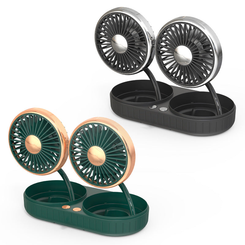 Flag Village Auto Tools Double-Headed Hose Small Fan Usb Car Interior Creative Automotive Accessories