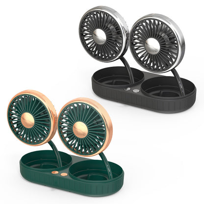 Flag Village Auto Tools Double-Headed Hose Small Fan Usb Car Interior Creative Automotive Accessories