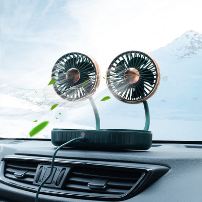 Flag Village Auto Tools Double-Headed Hose Small Fan Usb Car Interior Creative Automotive Accessories