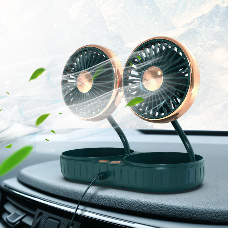 Flag Village Auto Tools Double-Headed Hose Small Fan Usb Car Interior Creative Automotive Accessories