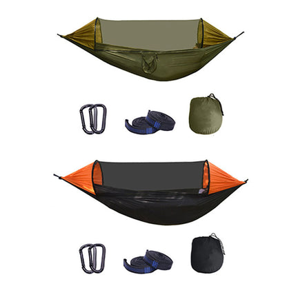 Flag Village Automatic Quick-Opening Mosquito Net Hammock Outdoor Anti-Mosquito Hammock Aerial Tent Camping Camping Double Hammock With Mosquito Net