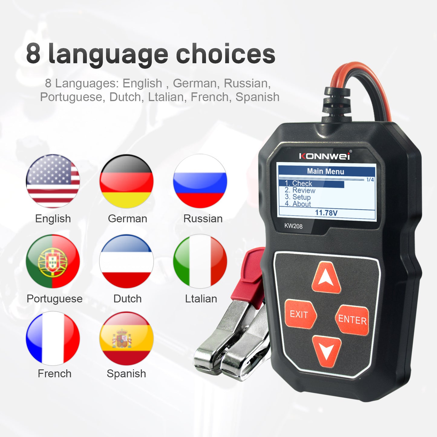 Flag Village Auto Tools Konnwei Kw208 Car Battery Battery Resistance Tester
