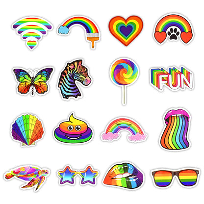 Flag Village Auto Tools 50 Rainbow Stickers, Body Stickers, Amazon Explosive Laptop Stickers