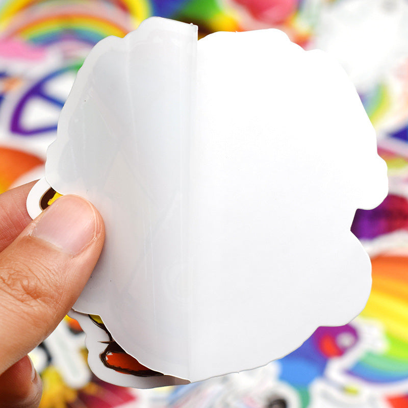 Flag Village Auto Tools 50 Rainbow Stickers, Body Stickers, Amazon Explosive Laptop Stickers